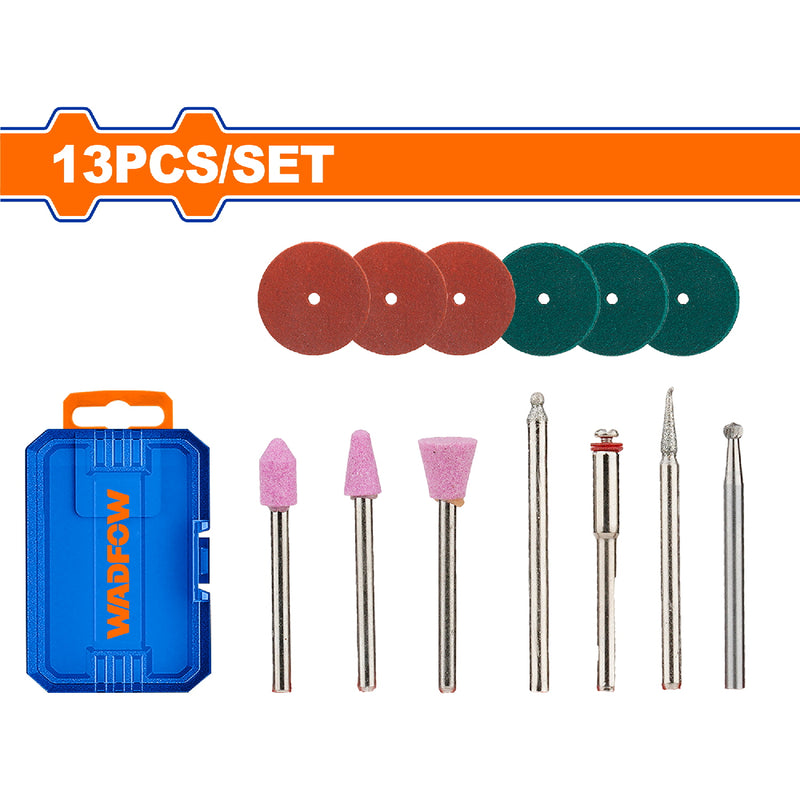 Mini mototool accesorios para 13 piezas (piezas de broca, piedra de amolar, ruedas y mandril)