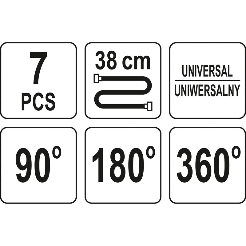 Adaptadores boquilla flexible Bomba de grasa. (Juego 7 pzas)