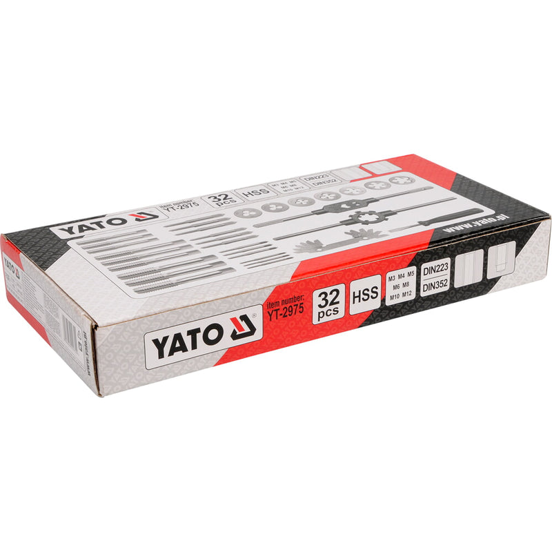 Juego de Machos y terrajas M3-M12 32PCS