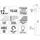 Broca punta flecha para vidrio y porcelanatos 12mm