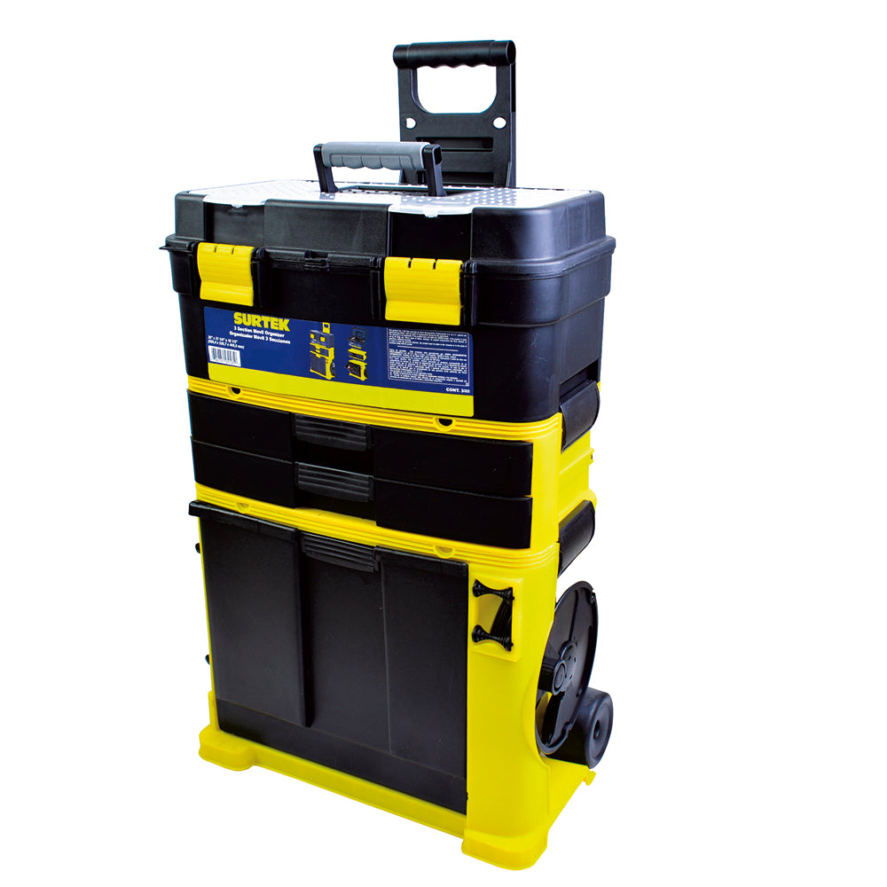 Surtek Caja de herramientas  Organizador móvil 3 secciones plástico