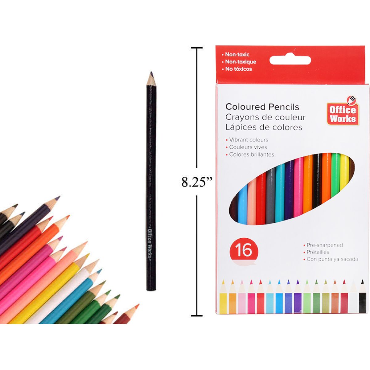 Lápices de colores de pintar de 16 piezas, caja de ventana