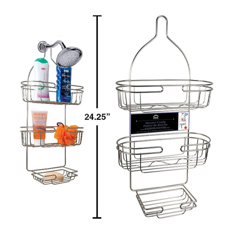 Organizador Repisa de ducha de 3 niveles, níquel satinado, 11.75 "x4.75x24.5"