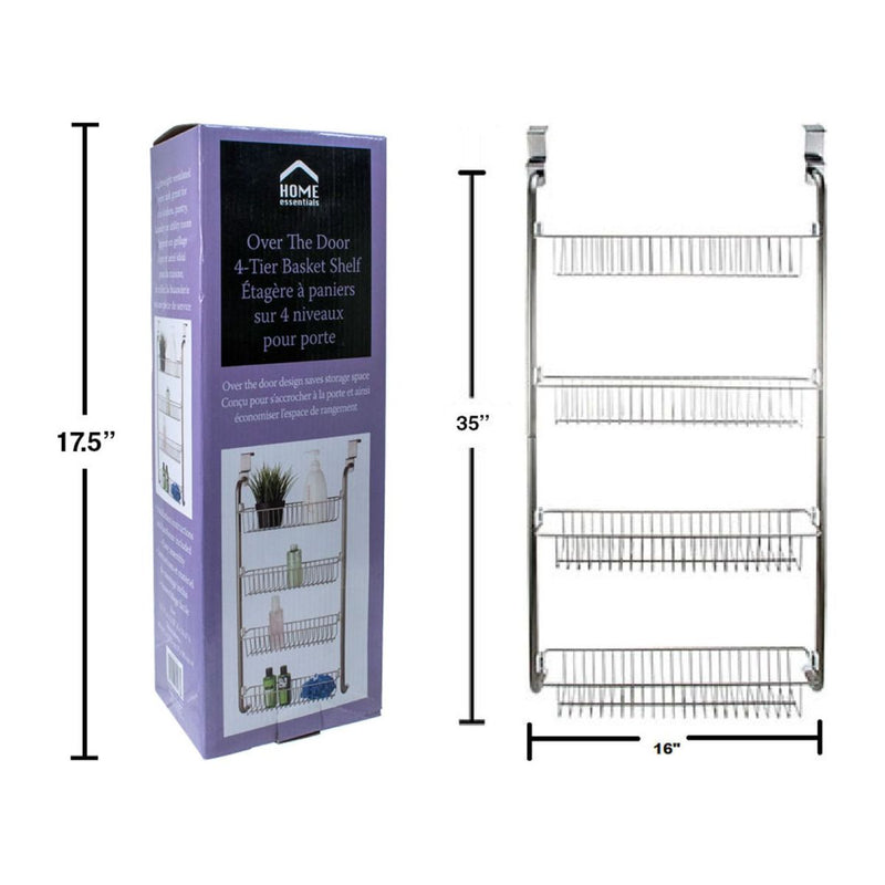 Repisa de 4 niveles sobre la puerta, 16 "x 5.5" x 36 ", níquel