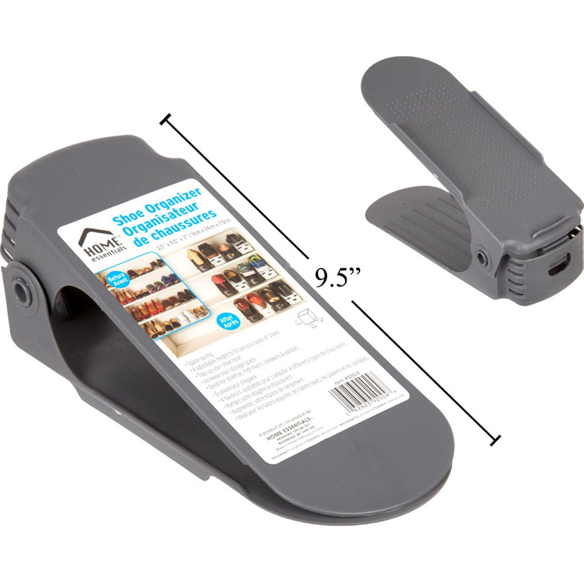 Zapatero plegable 24x9x7.5cm, gris oscuro,