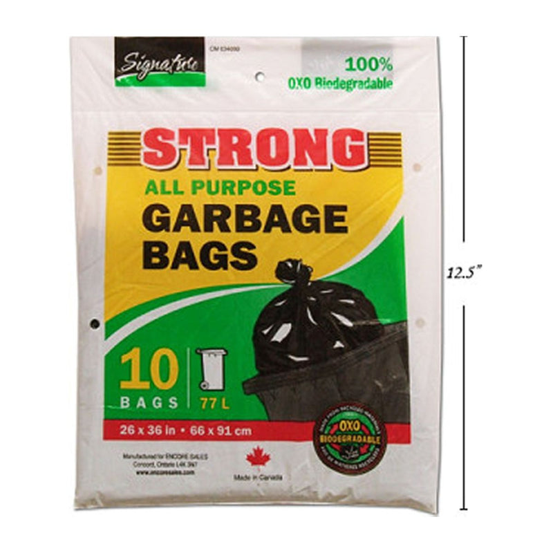 Bolsas de basura para exteriores, 10 piezas, 26 x 36 ", color negro