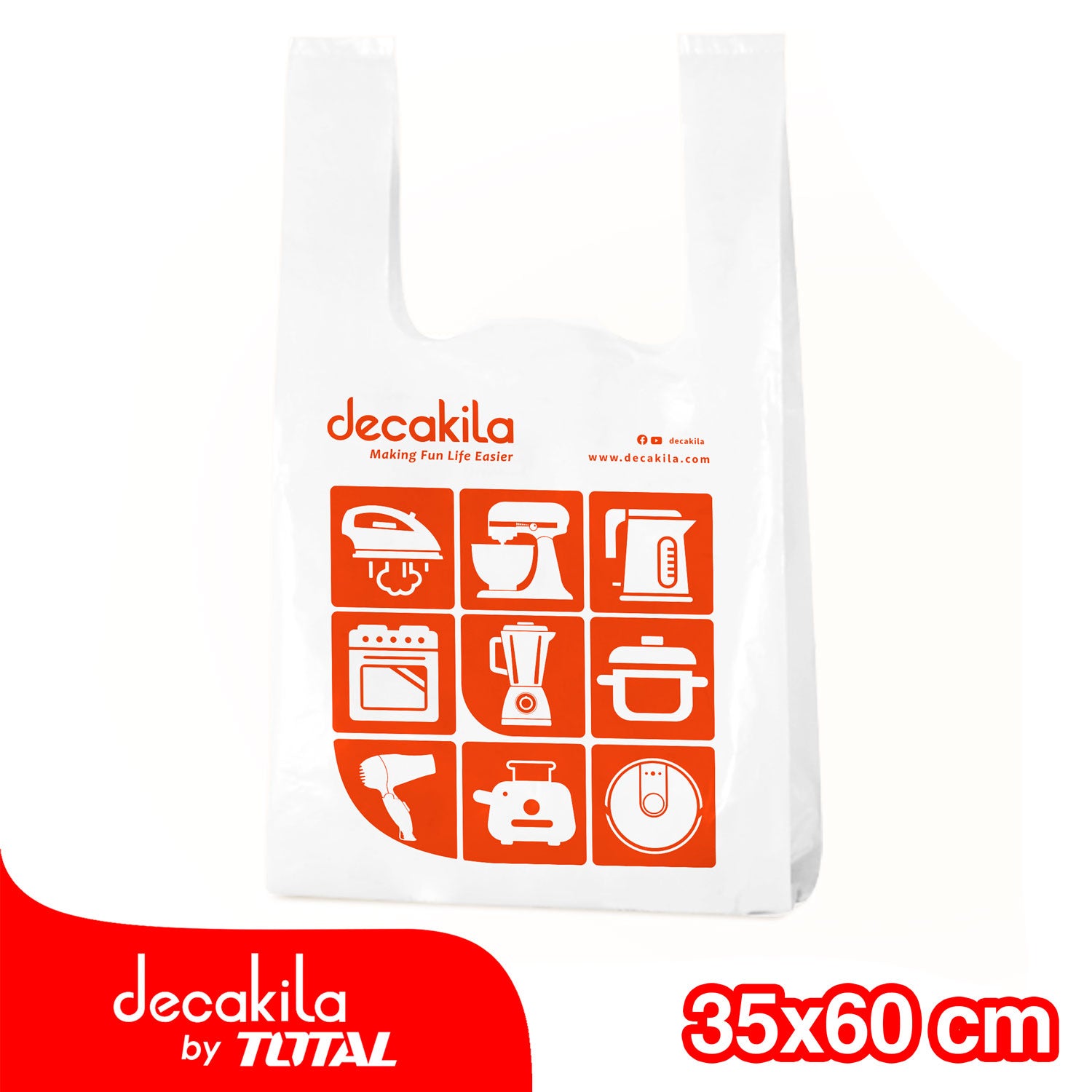 Bolsa Plástica. Soporta 10Kg. 35 x 60 cm