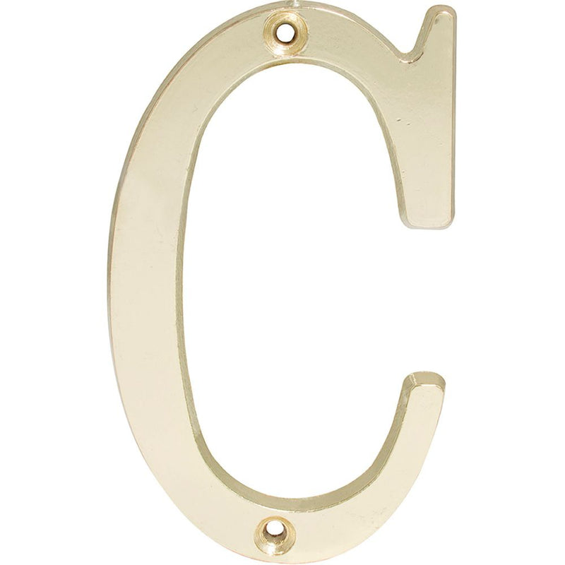 Letra C slim 4" latón brillante Lock