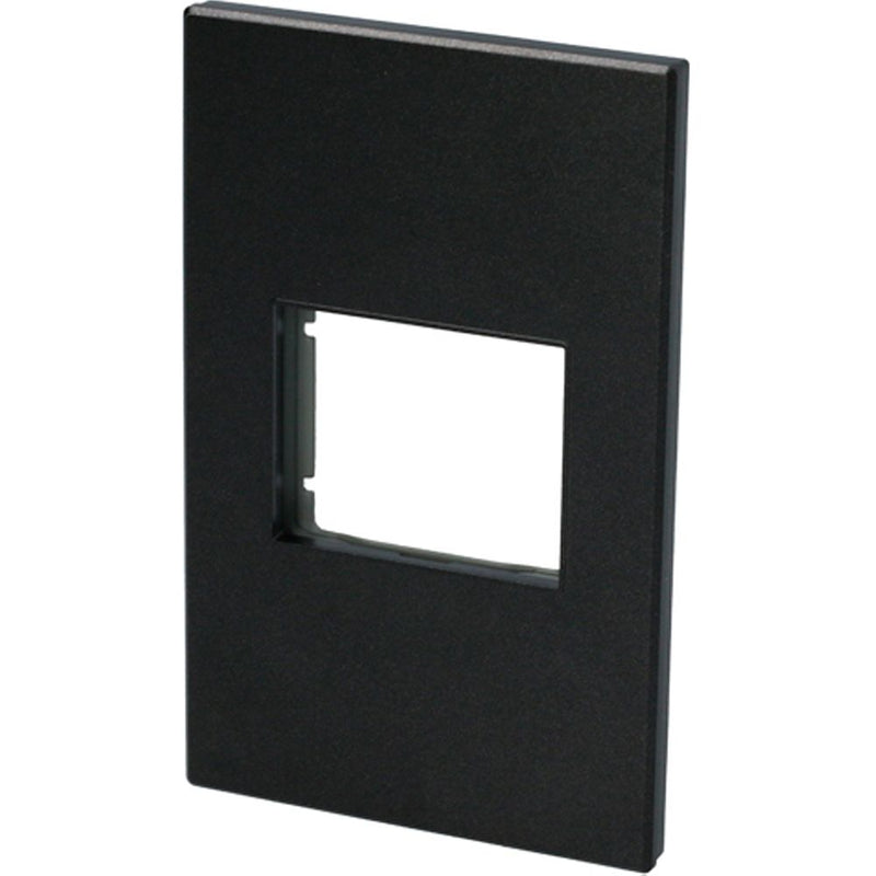 Placa para  Interuptotores/ enchufes 1 módulo negro 1/2 Surtek.