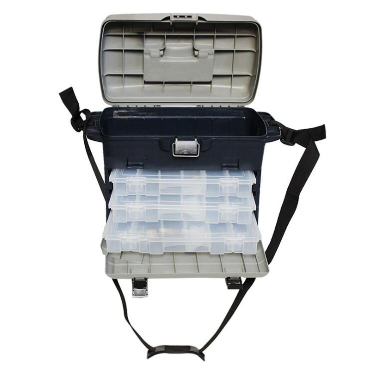 Caja 4 niveles para señuelos y herramientas de pesca