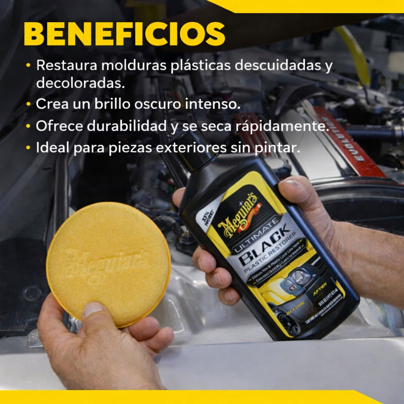 Abrillantador protector de vinil y plástico 16 oz. Meguiars Ultimate Black