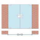 Recibidor puerta doble p/Cerradura cuadrada de alta calidad. Inox 304. Satinado.Vidrio 10-12mm