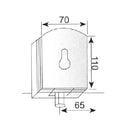 cerradura estilo cuadrado medialuna a piso. Brillante