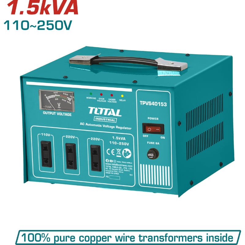 Protector automático de voltaje AC de 1.5kVA, Voltaje :110~250V.