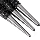 Punzón antideslizante de acero carbono, set de 3 piezas.