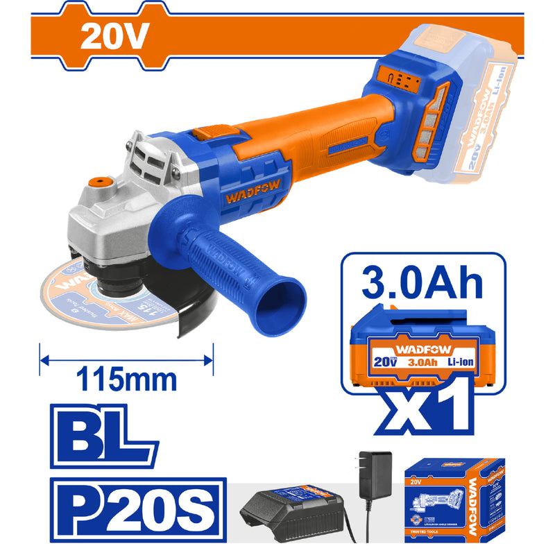 Esmeril Flexible 20V inalámbrica Brushless 4-1/2". Incluye baterías y cargador. Esmeriladora angular