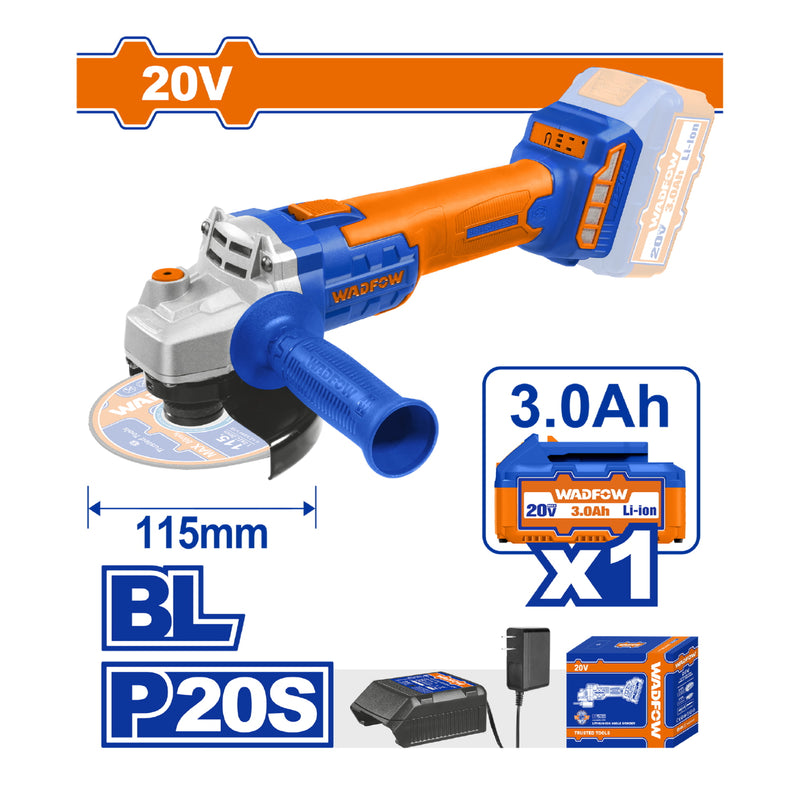 Esmeril Flexible 20V inalámbrica Brushless 4-1/2". Incluye baterías y cargador. Esmeriladora angular