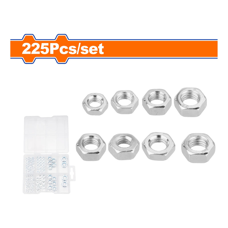 Tuercas Hexagonales Galvanizadas. Acero al Carbono. 225 pzas.