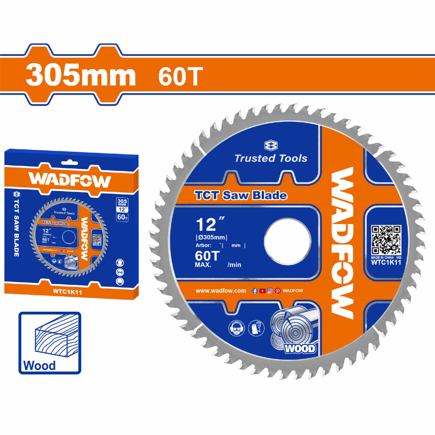 Disco De Corte Sierra Tct 12" 60t Anillo Reductor 16mm Corte De Madera. Ideal Sierra Circular.
