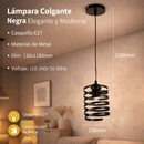 Lámpara Colgante Negra 1XE27 Estilo Moderno, Metal de Calidad 130x1180mm.