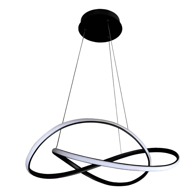 Lámpara Colgante LED Negra 48W, 500x160x1000mm CCT Ajustable, Estilo Moderno y Control Remoto.