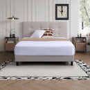 Cama 152x203x35cm QUEEN fácil de armar color Beige respaldar cabecera acolchado alto