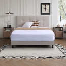 Cama 152x203x105cm QUEEN fácil de armar color Beige respaldar cabecera acolchado alto