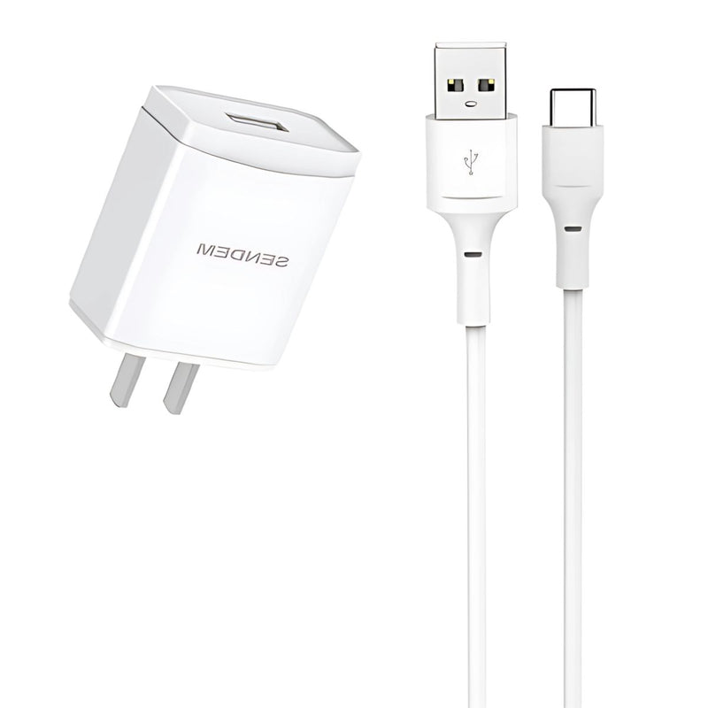 Cargador Rápido 45W con Cable USB Tipo-C. (1 metro) Adaptador de Pared.
