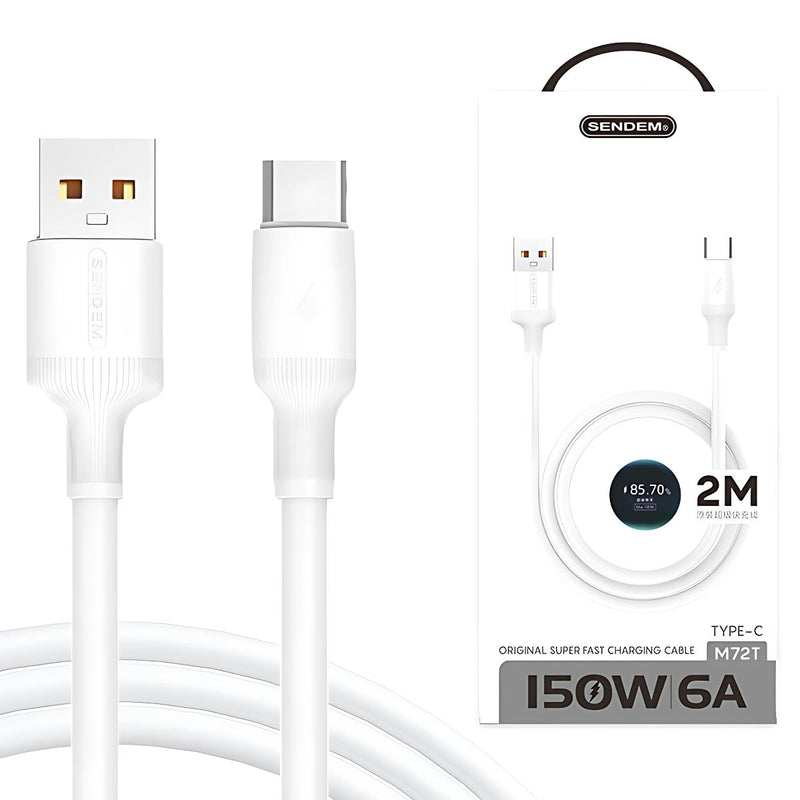 Cable USB a Tipo-C de 2 Metros con Carga Rápida y Transferencia de Datos.