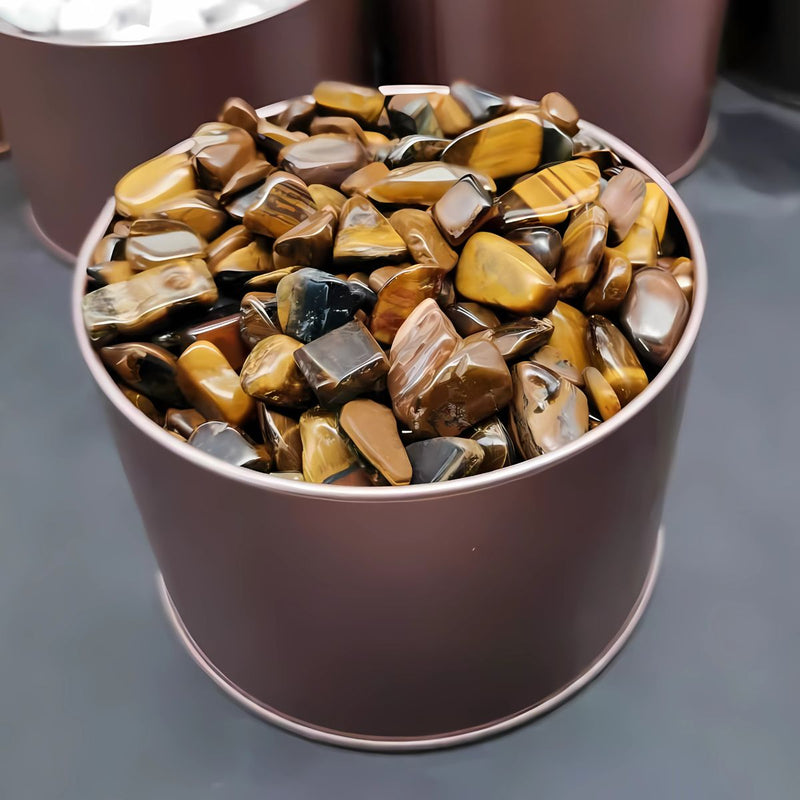 Piedra Decorativa Ojo de Tigre Pulido para Jardín, Macetas, Decoración. (500 gramos). 10-15mm