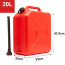 Tanque para gasolina, bidón, barril de 20LT, contenedor para combustible, aceite, diesel,  con boquilla flexible, pimpina.