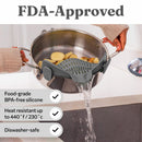 Colador escurridor de ollas, coladero de pasta, vegetales y frutas. De silicona ajustable con clip. Para cocina.