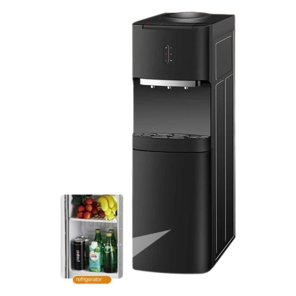 Dispensador De Agua Fría, Normal O Caliente. Con mini nevera integrada 110V. Compatible con garrafones.