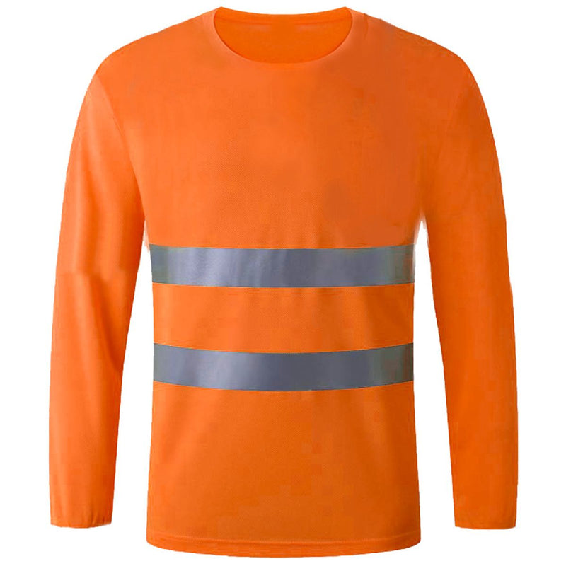 Camisas Suéter Naranja Fosforescente de seguridad. (Talla L) Con rayas reflectivas. Manga larga.