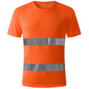 Camisas Suéter Naranja Fosforescente de seguridad. (Talla L) Con rayas reflectivas. Manga corta.