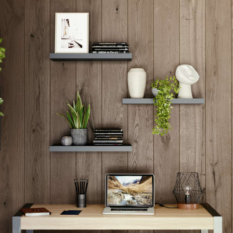 Repisas de pared  60 cm Largo x 23.5 cm Ancho x 38 mm Espesor (1 1/2") Color Negro