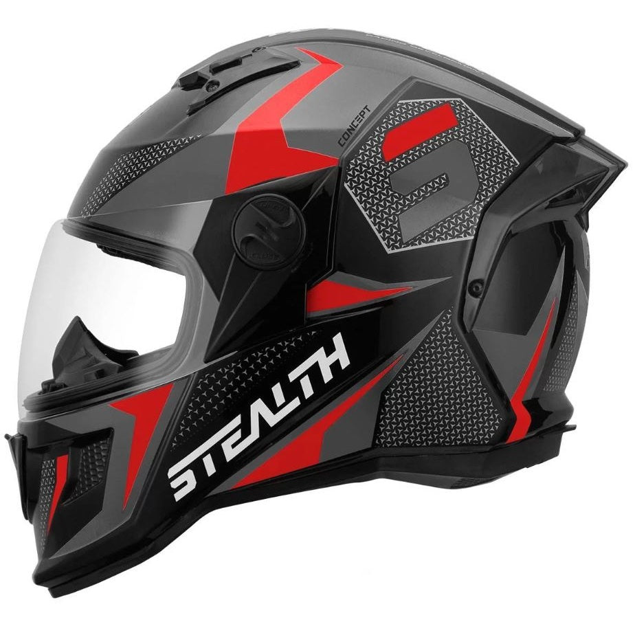 Casco Stealth Solid Brillante Negro/Rojo Talla L