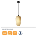 Lámpara Colgante Decorativa E27 Metal Ratán Negro IP20 Con Estilo Moderno Industrial. 230*370*1000mm