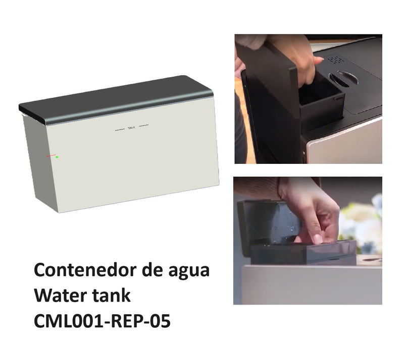 Repuesto Contenedor de Agua, Water tank, para maquina de café CML001