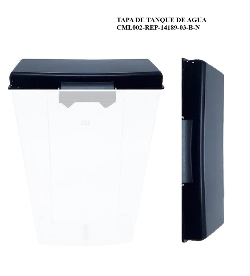 Tapa de tanque de agua, repuesto maquina de café CML002