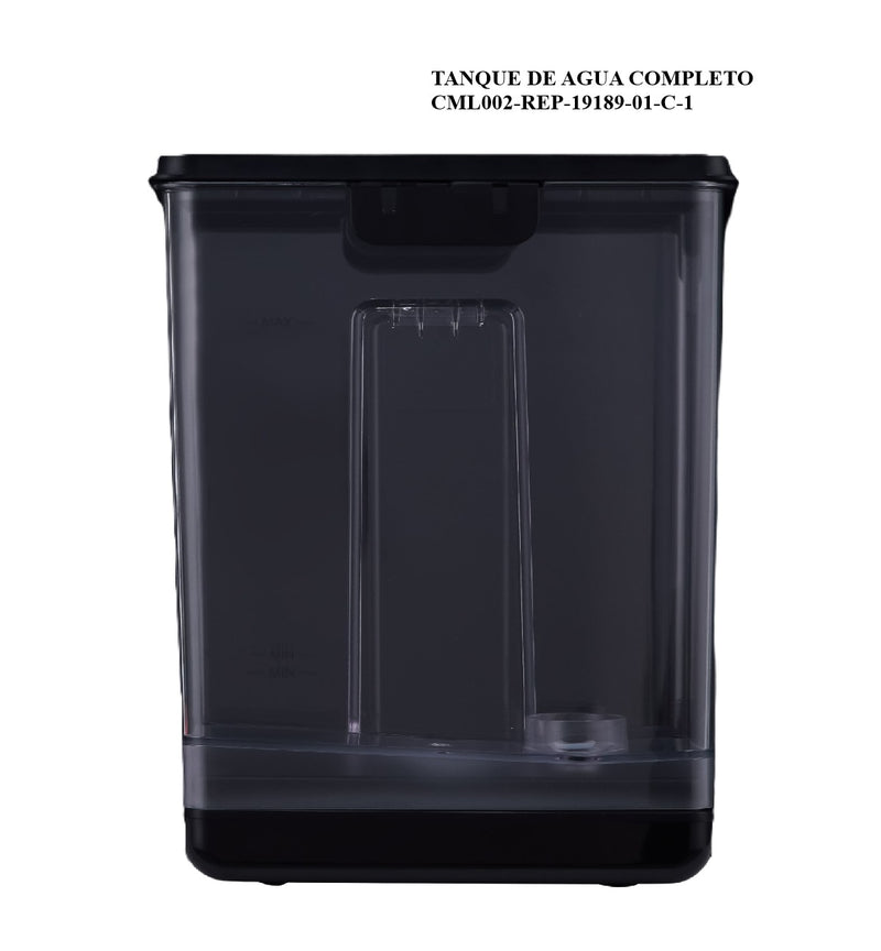 Tanque de agua completo con tapa, repuesto maquina de café CML002