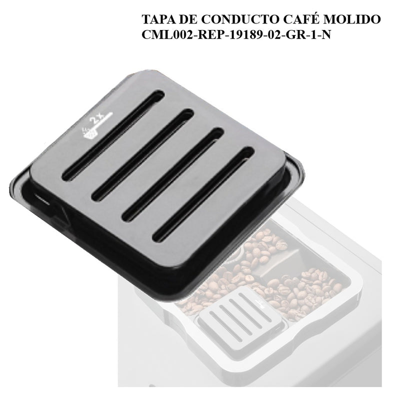 Tapa de conducto café molido, repuesto maquina de café CML002