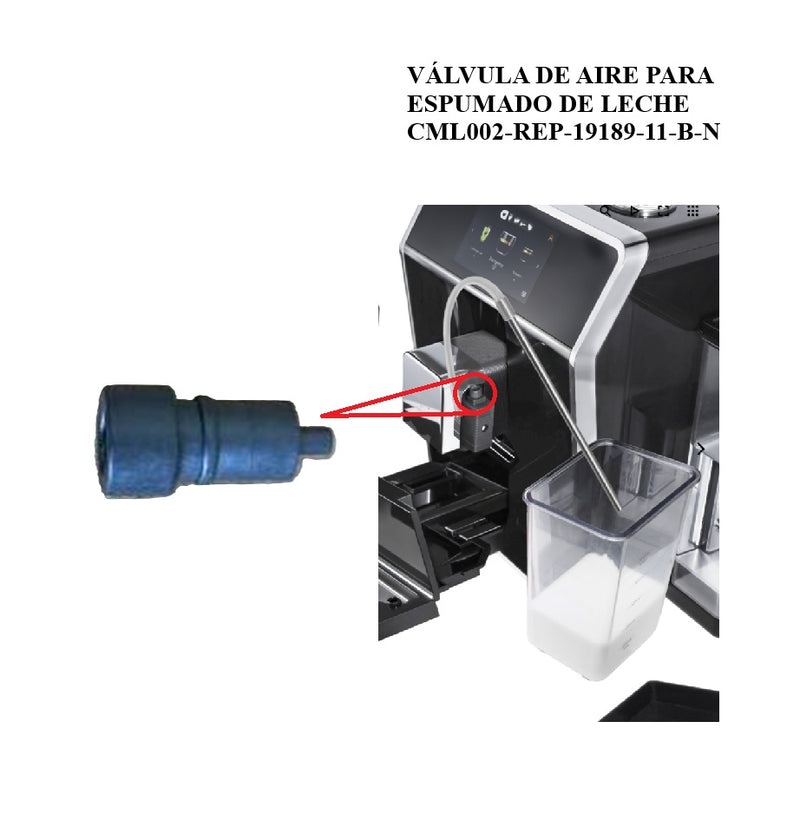 Valvula de aire para espumado de leche, repuesto maquina de café CML002