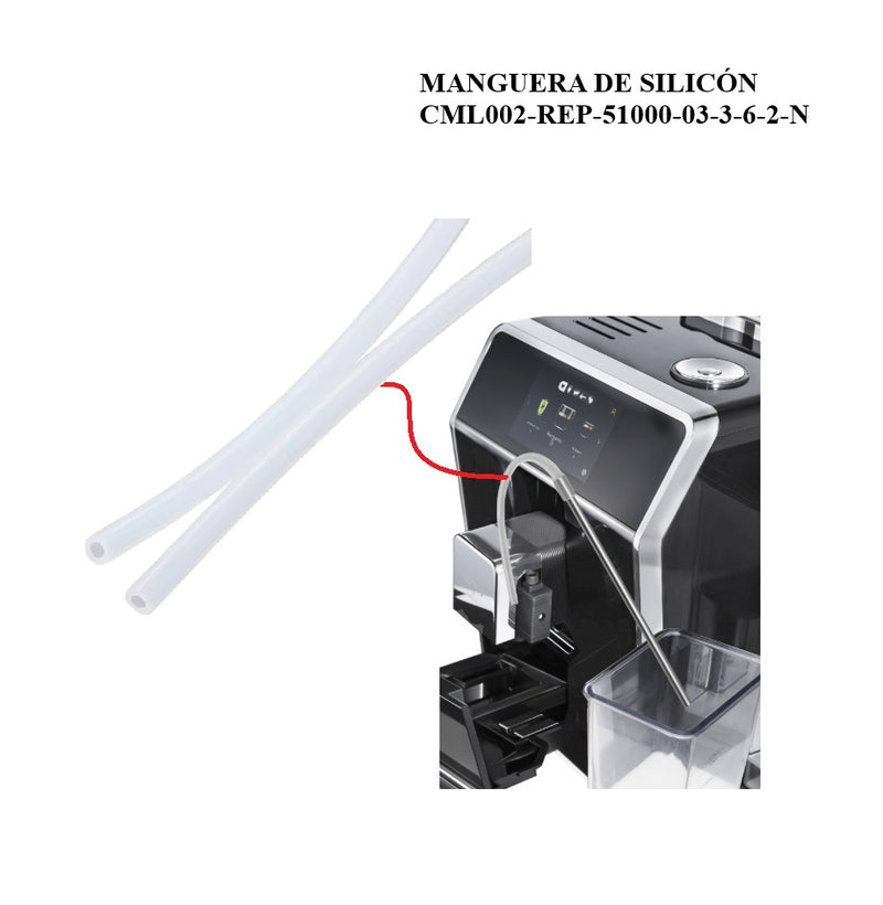 Manguera de silicón, repuesto maquina de café CML002