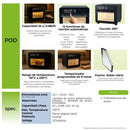 Horno eléctrico y freidora de aire de 25 litros con 12 funciones. Color negro, modelo Bruschetta Drija