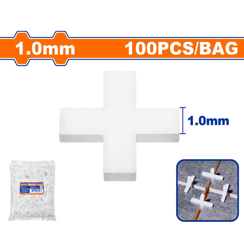 Cruz Espaciador de Baldosas. Separador de Baldosas 1mm.  En Bolsa 100 pzas.