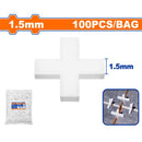 Cruz Espaciador de Baldosas. Separador de Baldosas 1.5mm.  En Bolsa 100 pzas.