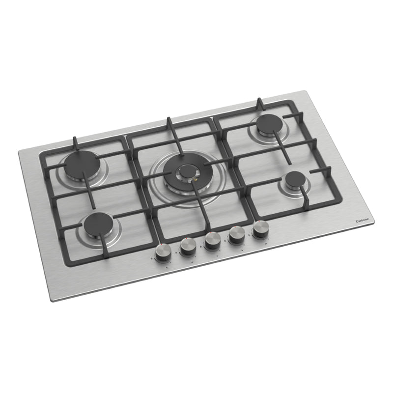 Estufa Empotrable 90 cm Elite  5 Quemadores SABAF + Wok 5kW, Acero Inoxidable, 110V