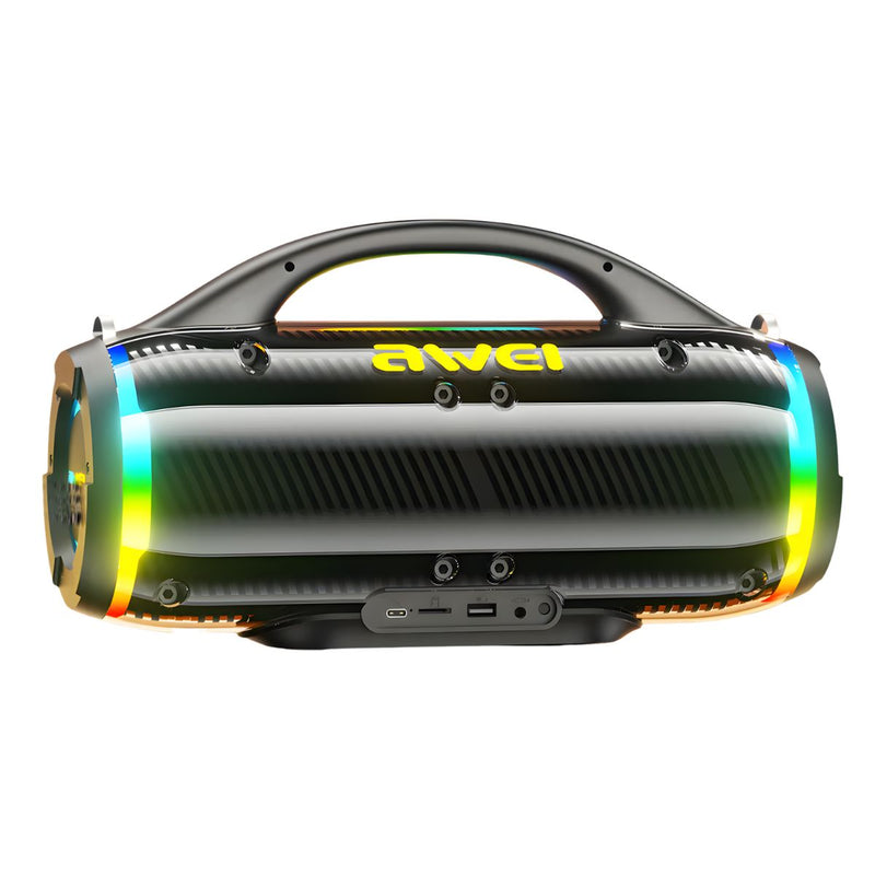 Bocina Bluetooth 5.3 Portátil de 60W RMS. Speaker parlante Inalámbrico con Luces LED RGB. Altavoz Recargable de Alta Potencia.