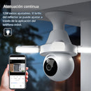 Cámara de Seguridad WiFi 360° Tipo Bombillo Socket con Visión Nocturna. Cámara de Videovigilancia con Detección de Movimiento y Luz LED Integrada.